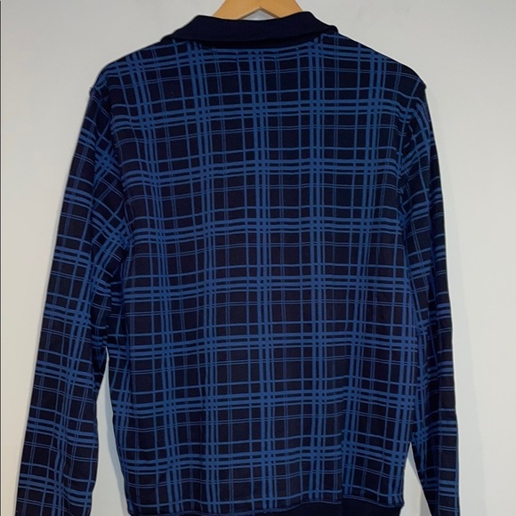 Nautica Men's Navy and Blue Checkered Zip-Up Sweater Sz Medium - Picture 4 of 4